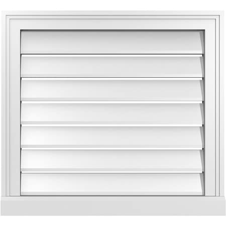 Ekena Millwork Vertical Surface Mount PVC Gable Vent: Functional, w/ 2"W x 2"P Brickmould Sill Frame, 24"W x 22"H GVPVE24X2203SF